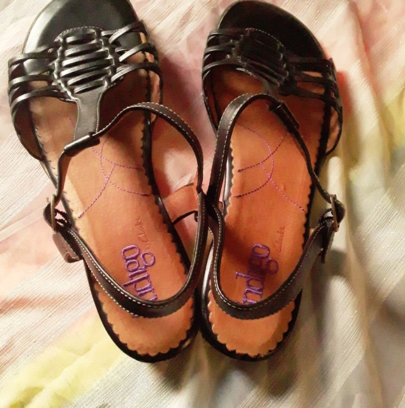 Indigo By Clarks Women size12 Leather WedgeSandals - Picture 7 of 13